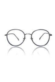 Jodykoes® Premium Series Round Eyewear Eyeglasses Spectacles Frame for Men and Women (Grey)
