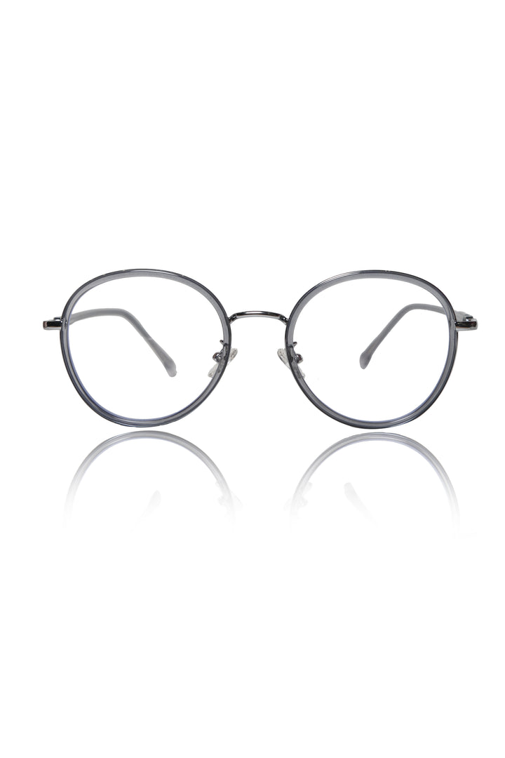 Jodykoes® Premium Series Round Eyewear Eyeglasses Spectacles Frame for Men and Women (Grey)