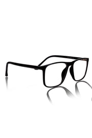 Jodykoes® Premium Series Pure Acetate Sheet Rectangle Eyewear Frame | Modern Fashionable Trending Spectacle Eyeglasses For Men and Women (Opaque Black)
