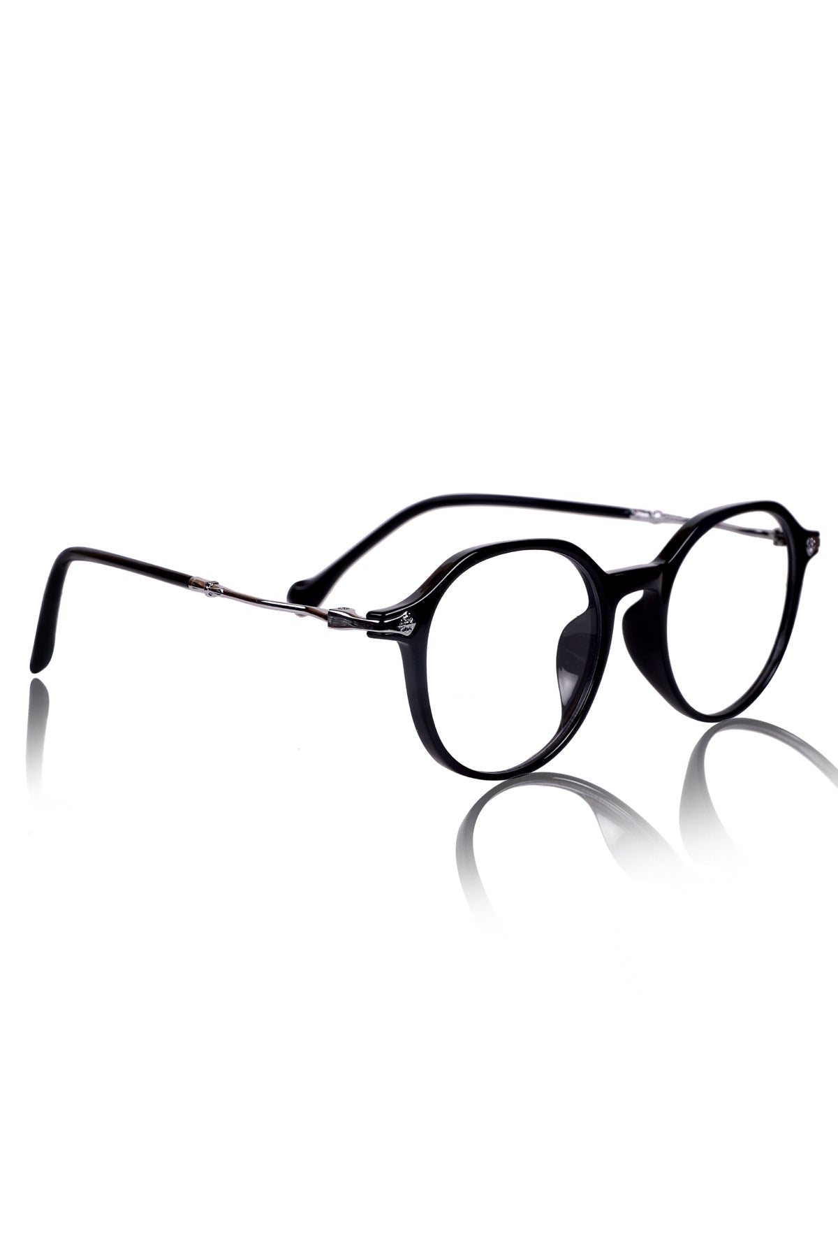 Black and white plastic eyeglass frames on sale