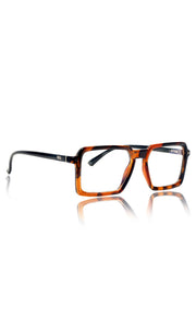 Jodykoes® Colour Frame Series Eyewears | Blue Rays Protection Square Stylish Spectacles With Anti Glare Eyeglasses For Men and Women Eyewears (Leopard Print)
