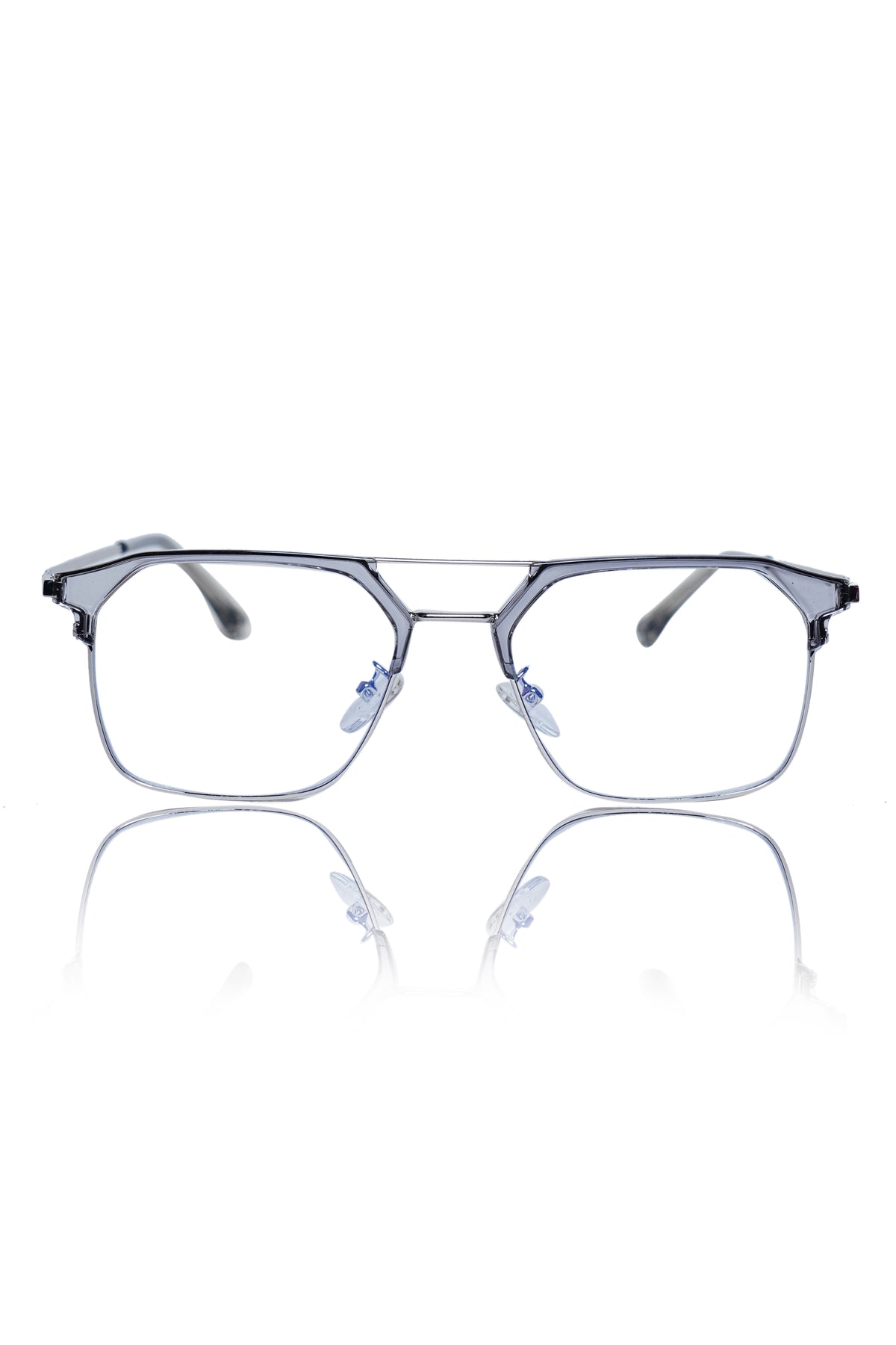 Jodykoes® Premium Series Classic Vintage Eyewear Eyeglasses Spectacles with Blue Light Anti Glare Glasses Frame for Men and Women (Transparent)