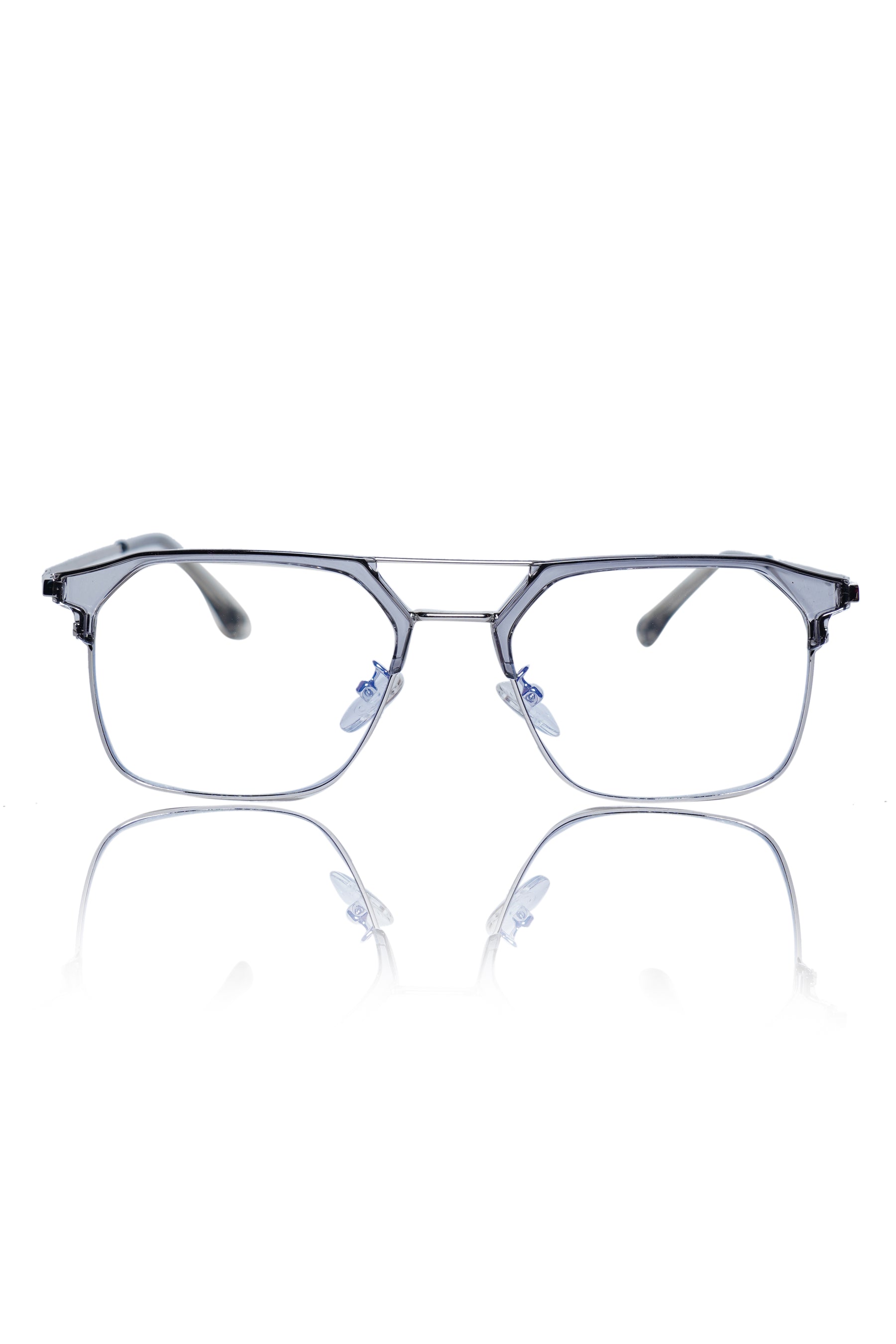 Jodykoes® Premium Series Classic Vintage Eyewear Eyeglasses Spectacles with Blue Light Anti Glare Glasses Frame for Men and Women (Transparent)