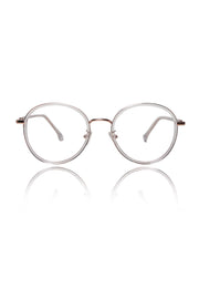 Jodykoes® Premium Series Round Eyewear Eyeglasses Spectacles Frame for Men and Women (Transparent)