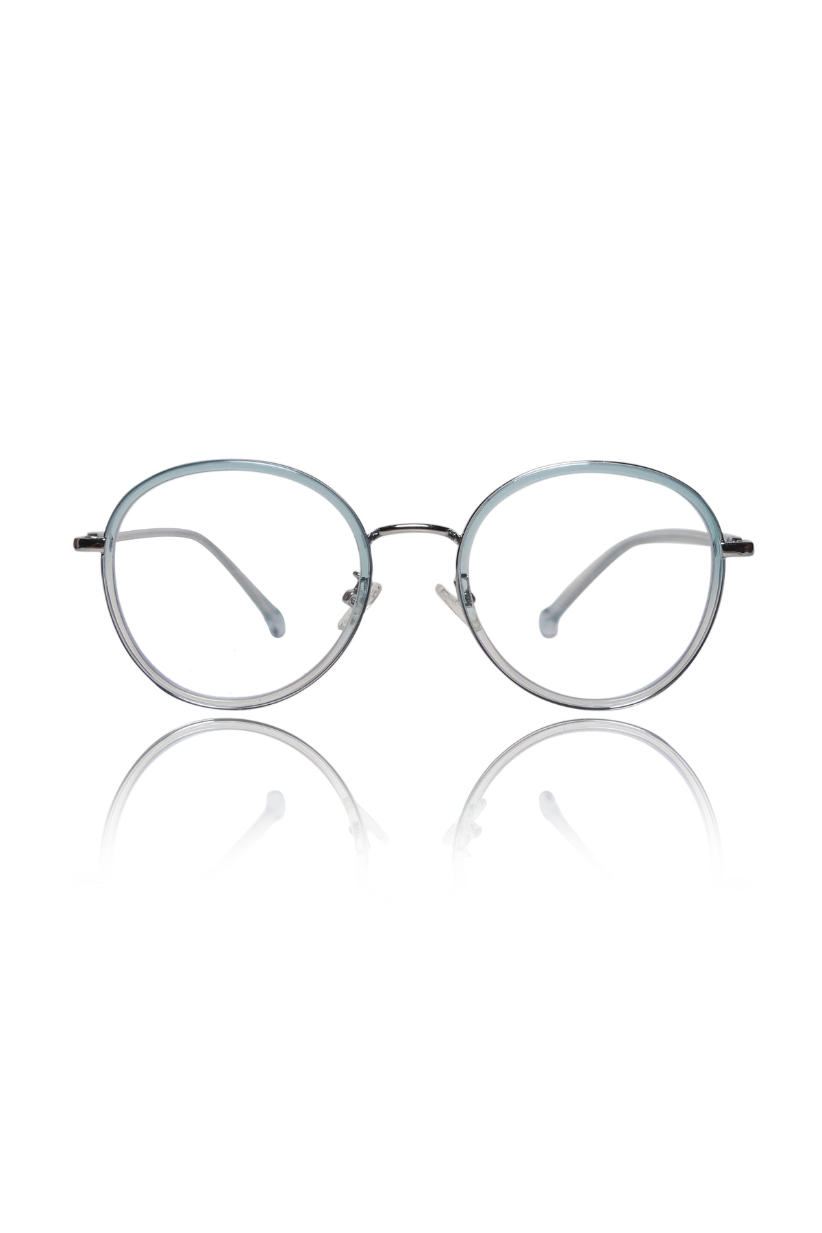 Jodykoes® Premium Series Round Eyewear Eyeglasses Spectacles Frame for Men and Women (Aqua)