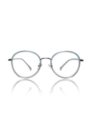 Jodykoes® Premium Series Round Eyewear Eyeglasses Spectacles Frame for Men and Women (Aqua)