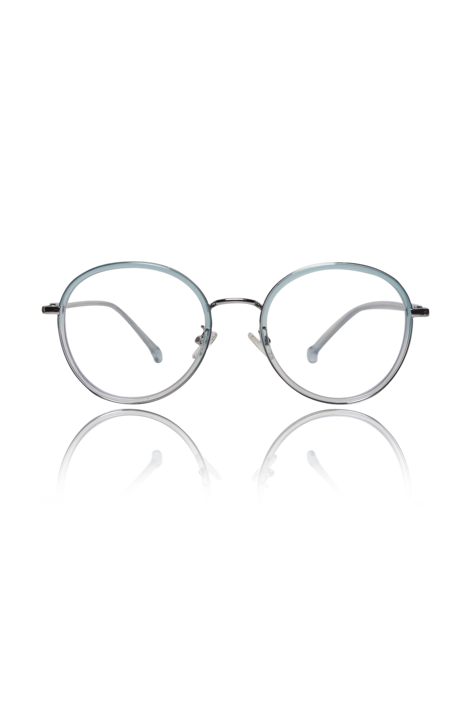 Jodykoes® Premium Series Round Eyewear Eyeglasses Spectacles Frame for Men and Women (Aqua)