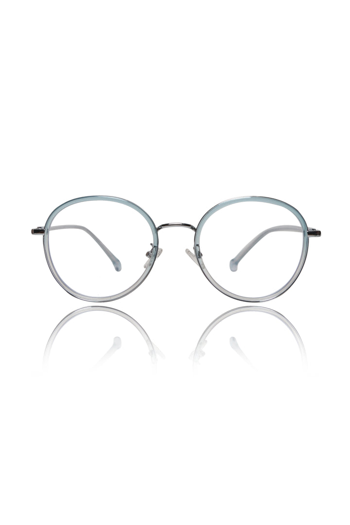 Jodykoes® Premium Series Round Eyewear Eyeglasses Spectacles Frame for Men and Women (Aqua)