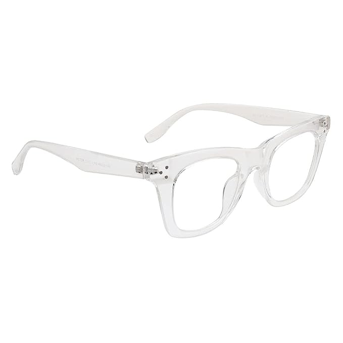 Jodykoes® Nerdy Vintage Design Bold Thick Zero Power Computer Glasses With Anti Glare For Men and Women Frames Spectacles Eyeglasses (Transparent)