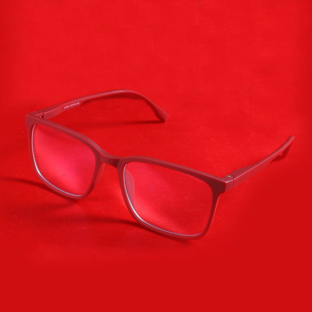 Jodykoes® Colour Series : Vibrant colours eyewear rectangle frames with anti glare and blue filter eyeglasses for men and women (Cherry Red) - Jodykoes ®