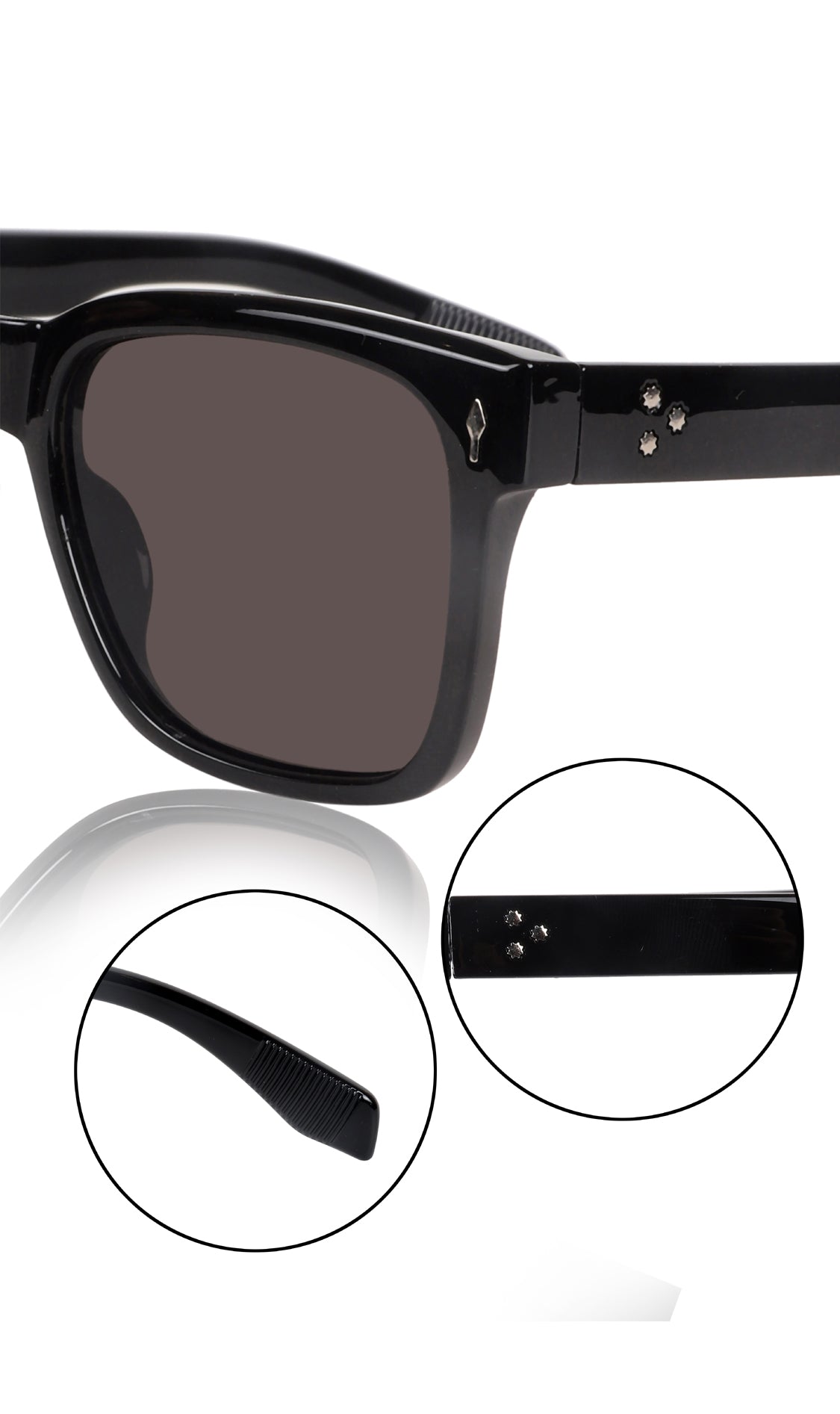 Jodykoes® Premium Series Square UV Protection Sunglasses | Fashionable Sun Shades Comfortable Eyewear Eyeglasses for Men and Women (Black)