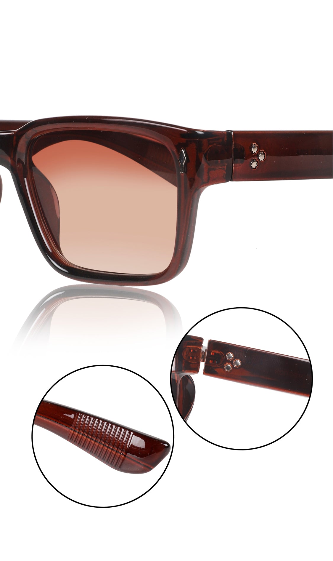Jodykoes® Premium Series Rectangle UV Protection Sunglasses | Fashionable Sun Shades Comfortable Eyewear Eyeglasses for Men and Women (Brown)