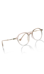 Jodykoes® Pure TR Round Plastic Frame With Metal Arms Fashionable Eyewear Spectacles | Blu cut and Anti Glare Computer Protection Eyeglasses Frame for Women (Brown)