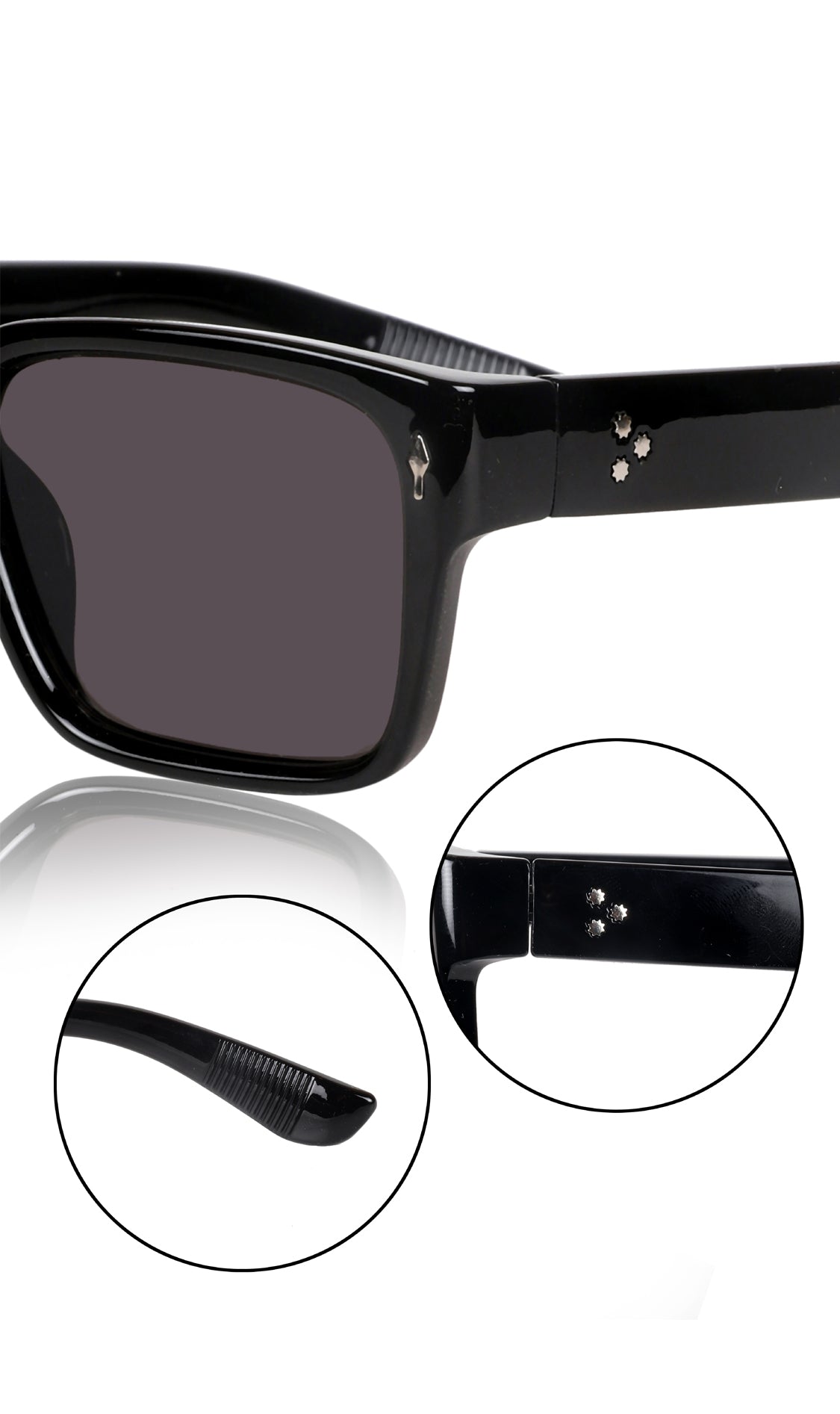 Jodykoes® Premium Series Rectangle UV Protection Sunglasses | Fashionable Sun Shades Comfortable Eyewear Eyeglasses for Men and Women (Black)