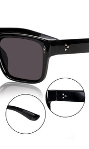 Jodykoes® Premium Series Rectangle UV Protection Sunglasses | Fashionable Sun Shades Comfortable Eyewear Eyeglasses for Men and Women (Black)