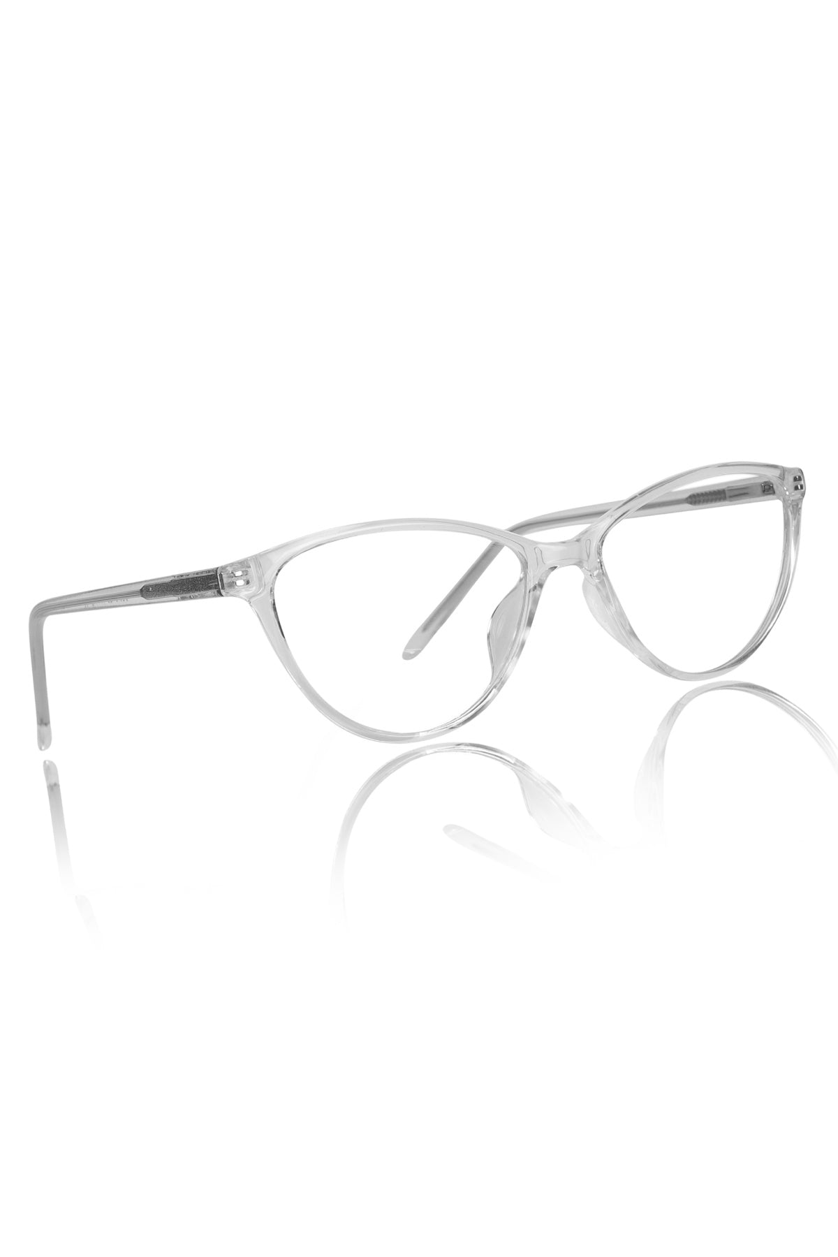 Jodykoes® Premium Series Cat Eye New Design Blu Cut Eyeglasses Pure Acetate Frame | Fashionable Spectacle Eyewear For Women (Transparent)