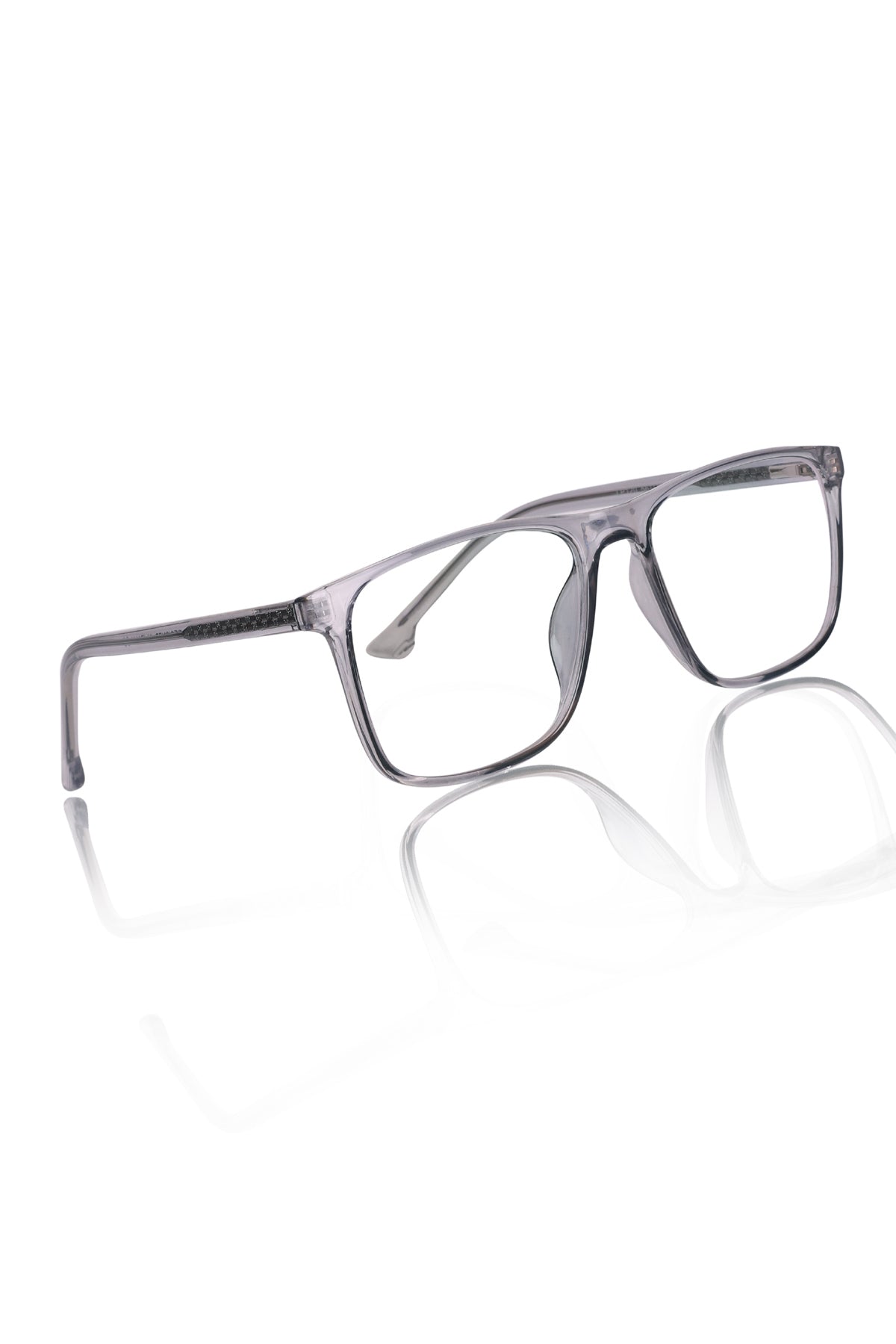 Jodykoes® Premium Series Pure Acetate Sheet Rectangle Eyewear Frame | Modern Fashionable Trending Spectacle Eyeglasses For Men and Women (Ash Grey)