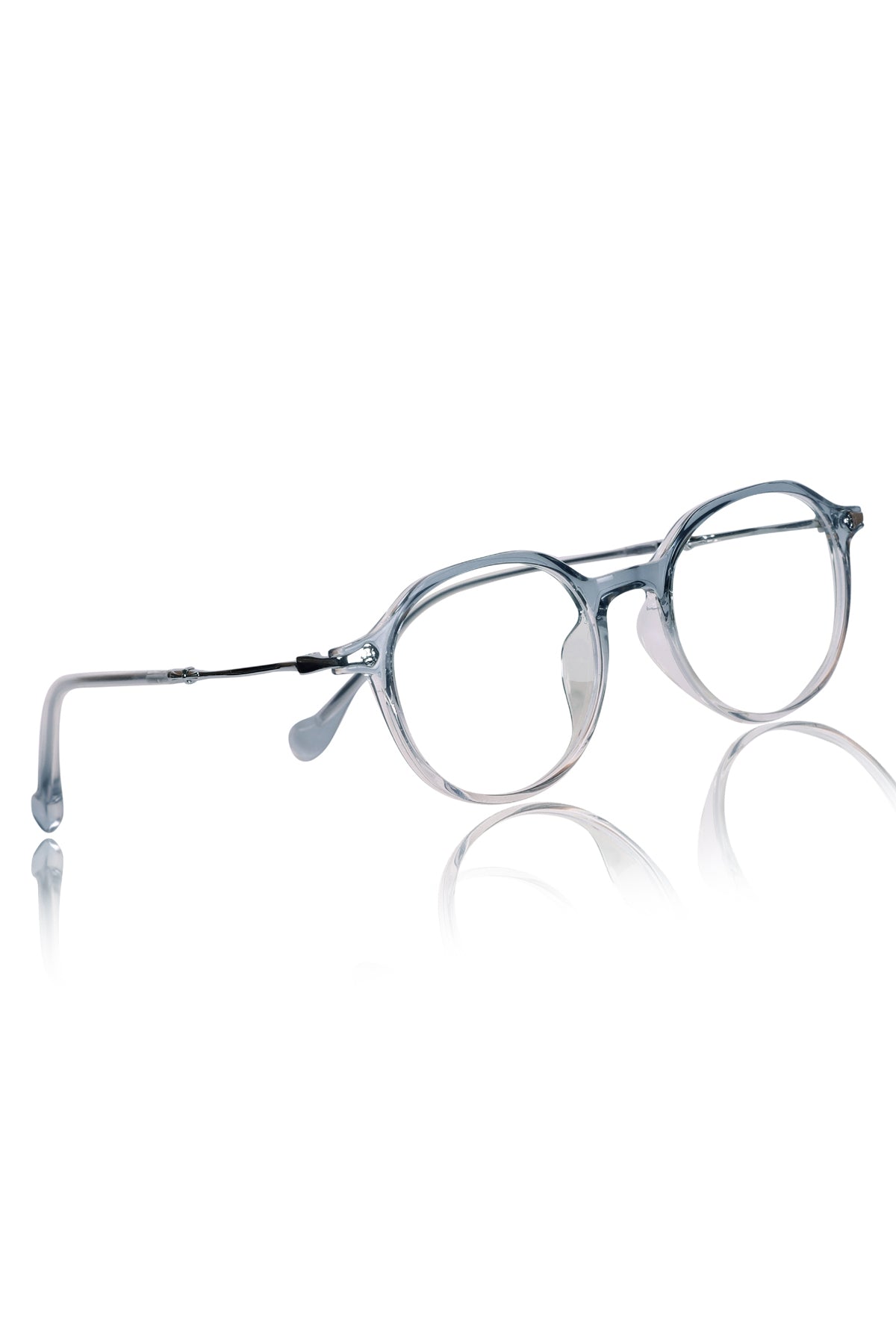 Jodykoes® Pure TR Round Plastic Frame With Metal Arms Fashionable Eyewear Spectacles | Blu cut and Anti Glare Computer Protection Eyeglasses Frame for Women (Aqua)