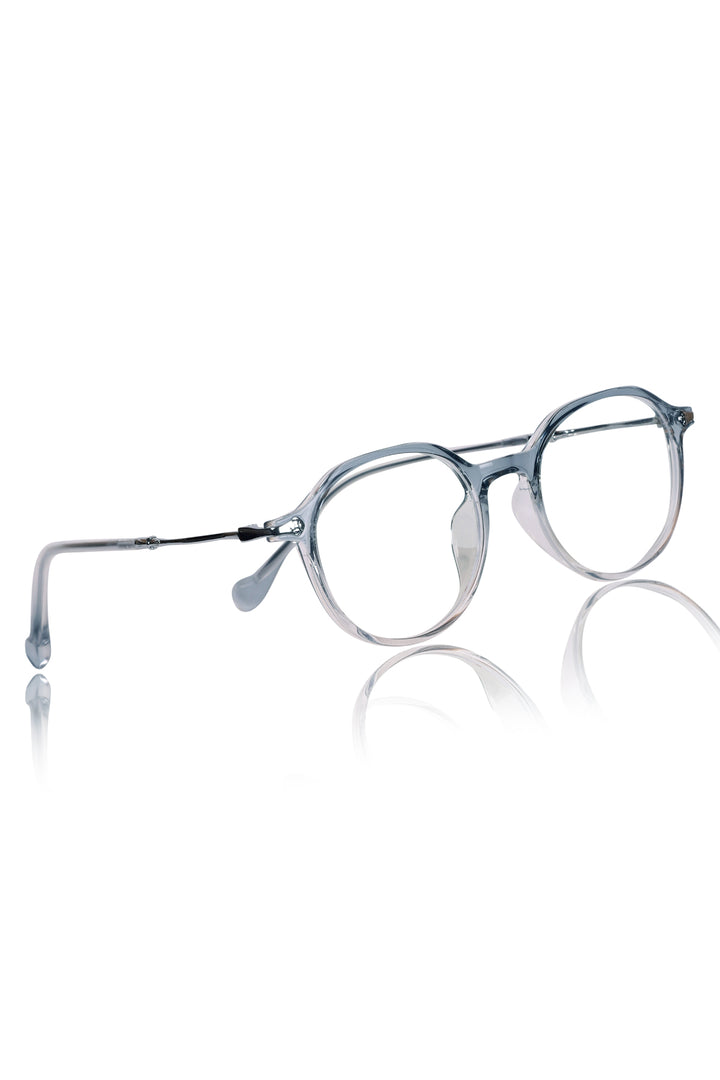Jodykoes® Pure TR Round Plastic Frame With Metal Arms Fashionable Eyewear Spectacles | Blu cut and Anti Glare Computer Protection Eyeglasses Frame for Women (Aqua)