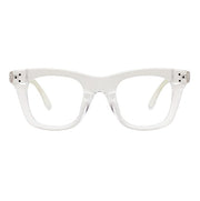 Jodykoes® Nerdy Vintage Design Bold Thick Zero Power Computer Glasses With Anti Glare For Men and Women Frames Spectacles Eyeglasses (Transparent)