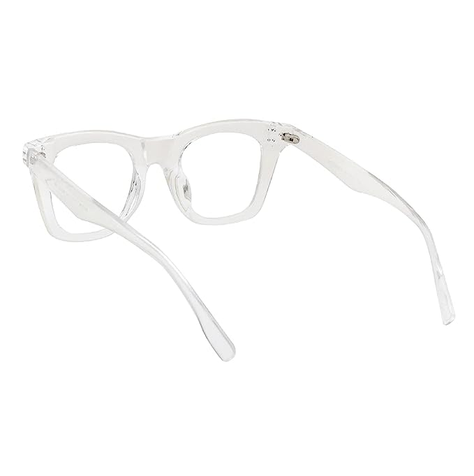 Jodykoes® Nerdy Vintage Design Bold Thick Zero Power Computer Glasses With Anti Glare For Men and Women Frames Spectacles Eyeglasses (Transparent)