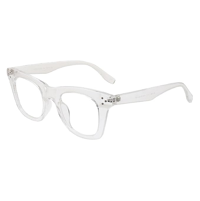 Jodykoes® Nerdy Vintage Design Bold Thick Zero Power Computer Glasses With Anti Glare For Men and Women Frames Spectacles Eyeglasses (Transparent)
