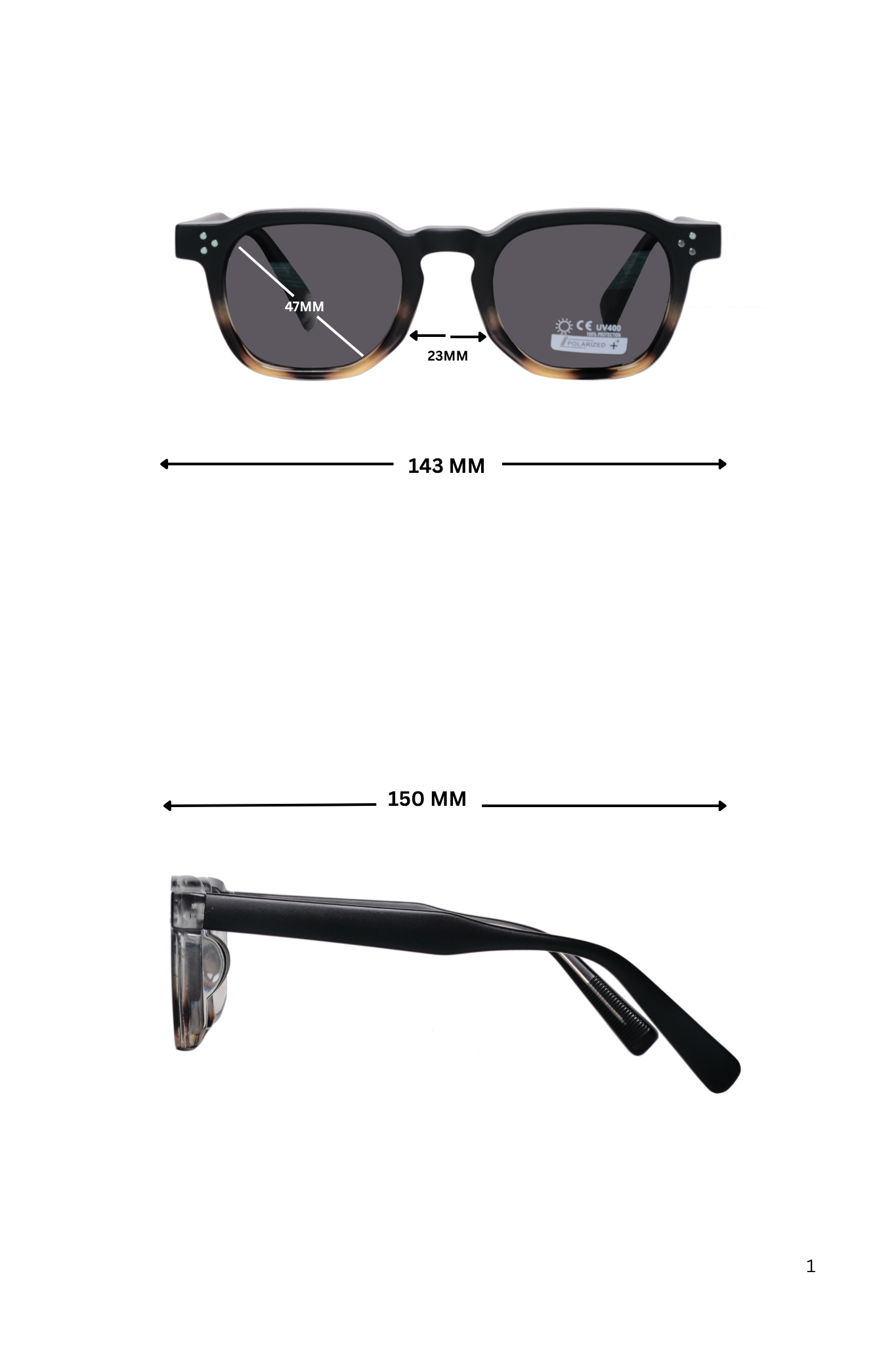 Jodykoes Legacy Hexagonal Sunglasses – UV400 Polarized (Black Tortoise)