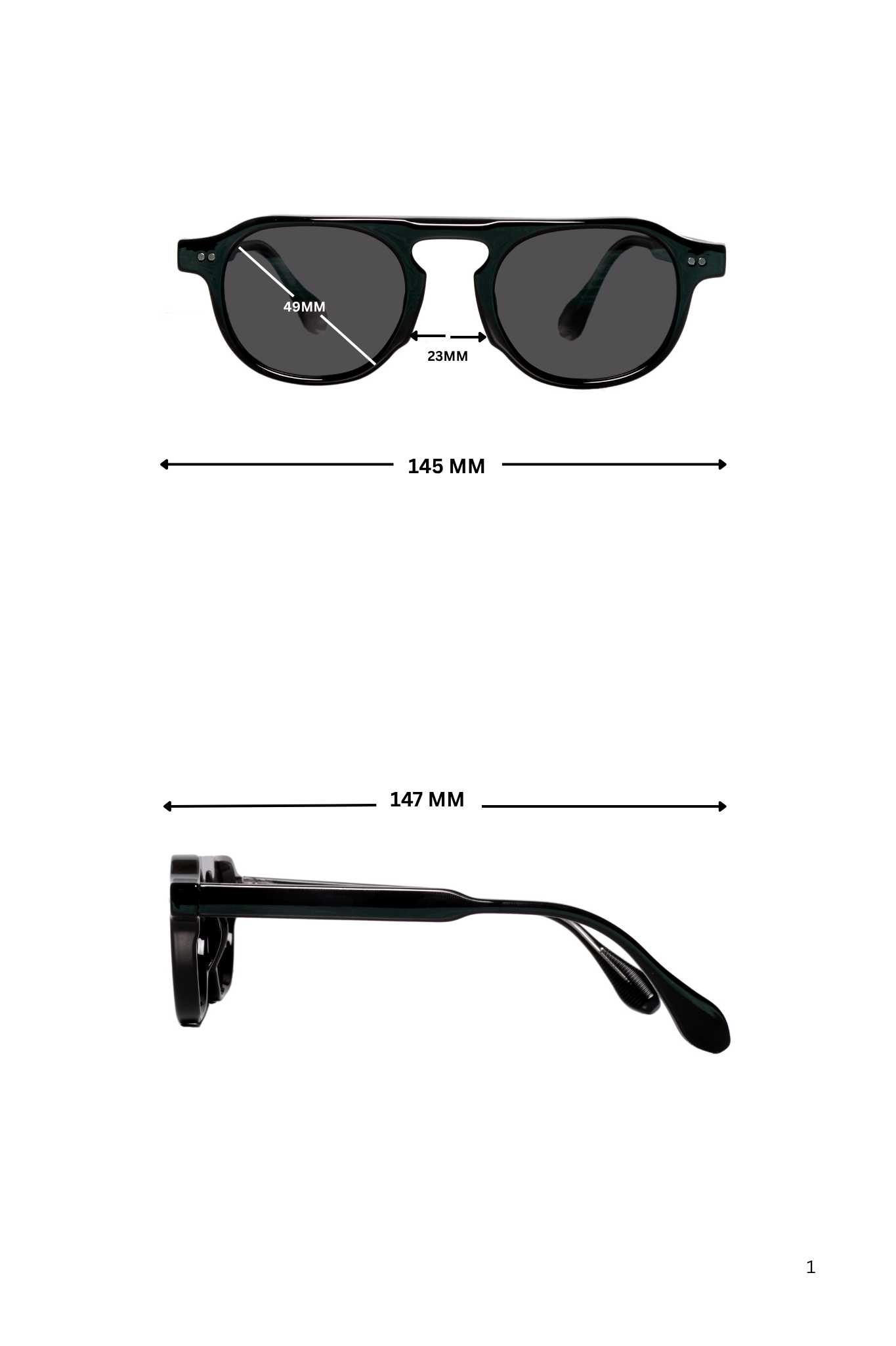 Jodykoes Legacy Round Aviator Sunglasses – UV400 Polarized (Black)