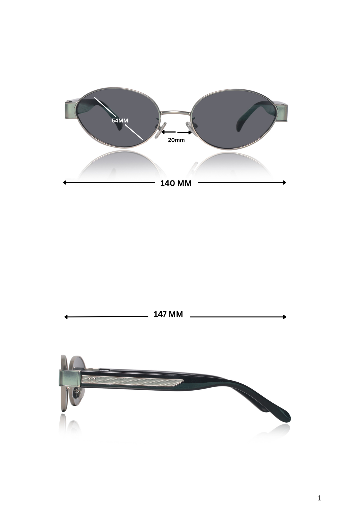 Jodykoes Legacy Metal Oval Sunglasses – UV400 Polarized (Silver)