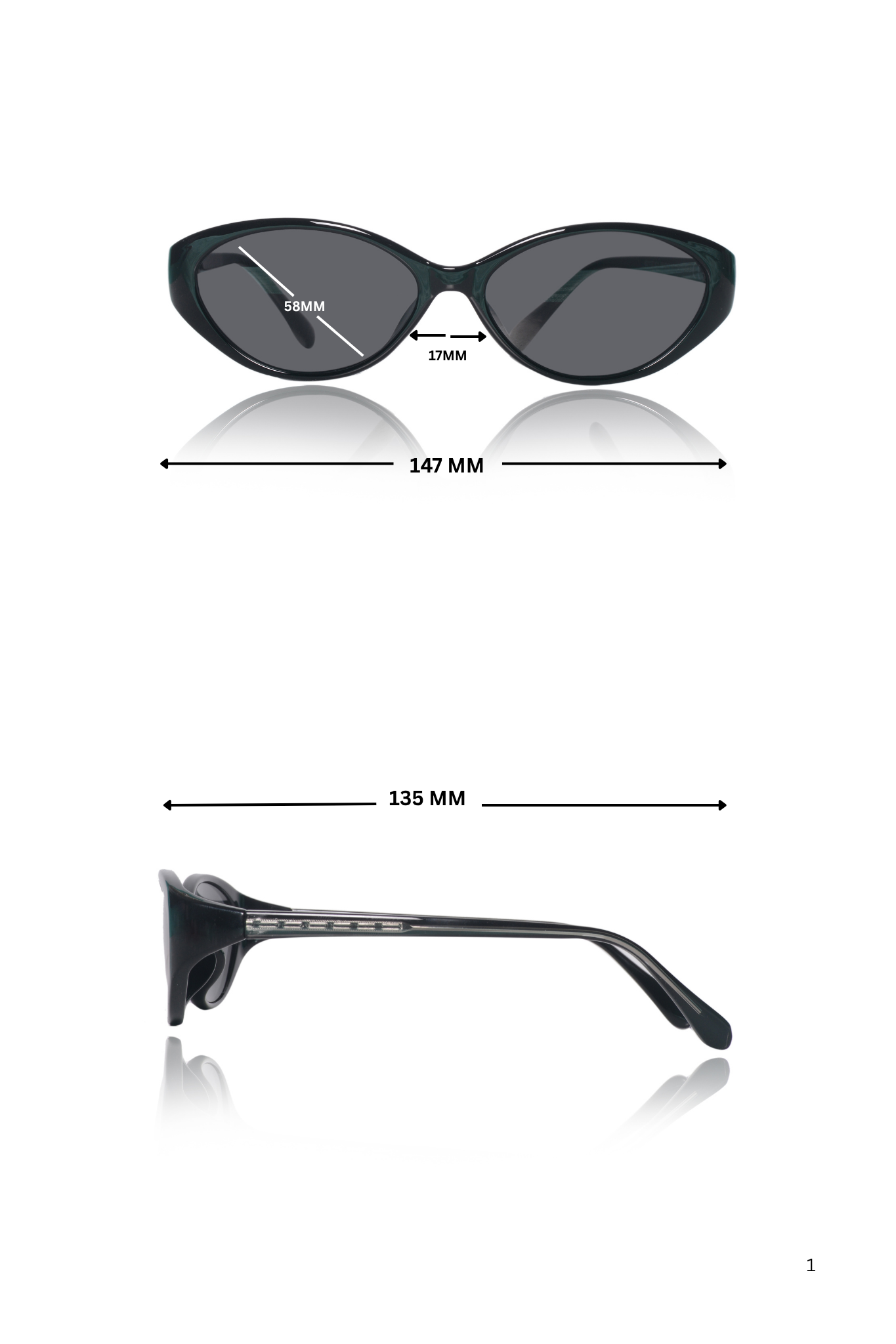 Jodykoes Legacy Cat Eye Sunglasses – UV400 Polarized (Black)