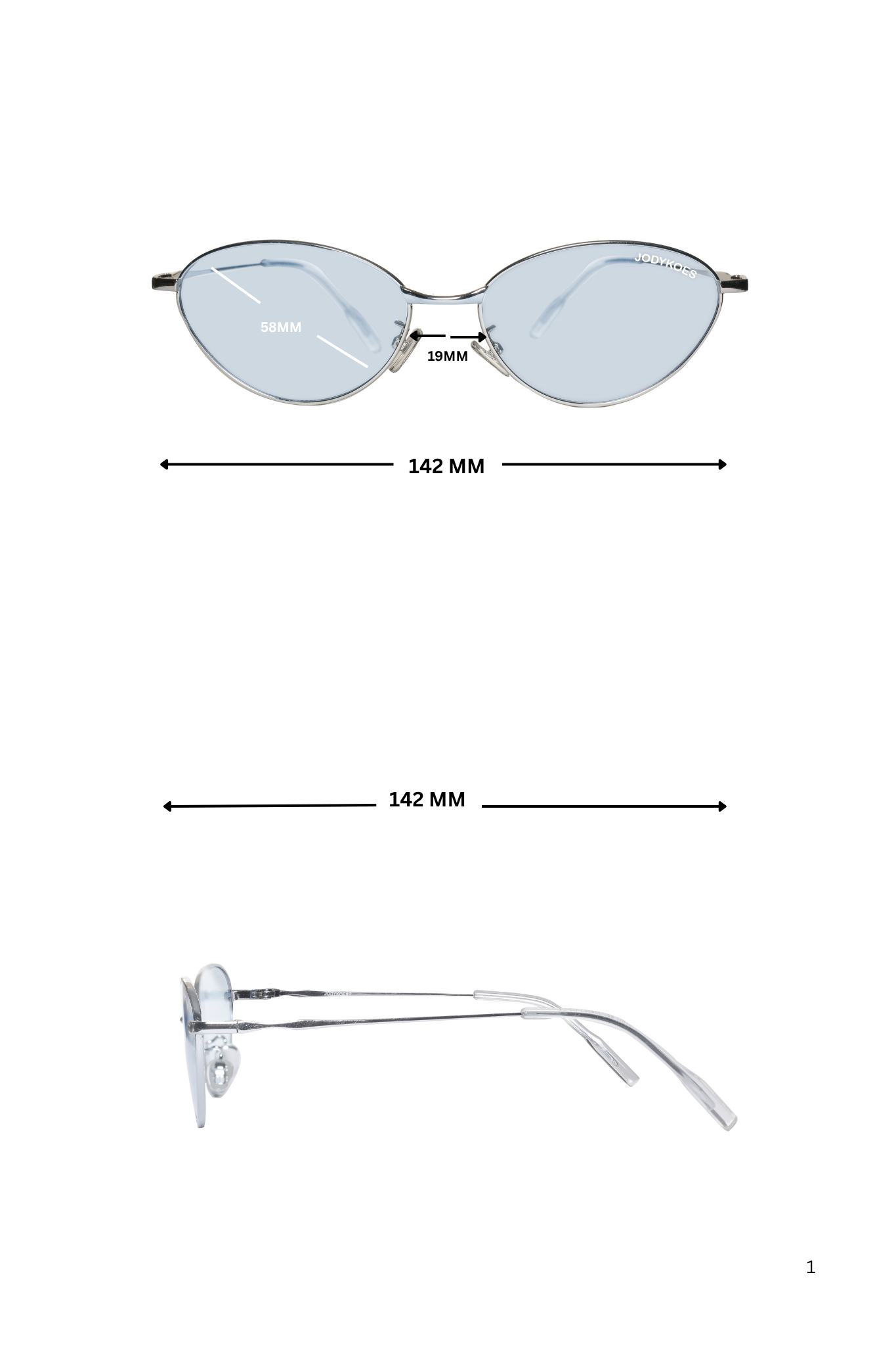 Jodykoes Legacy Metal Cat Eye Sunglasses – UV400 Protection (Blue)