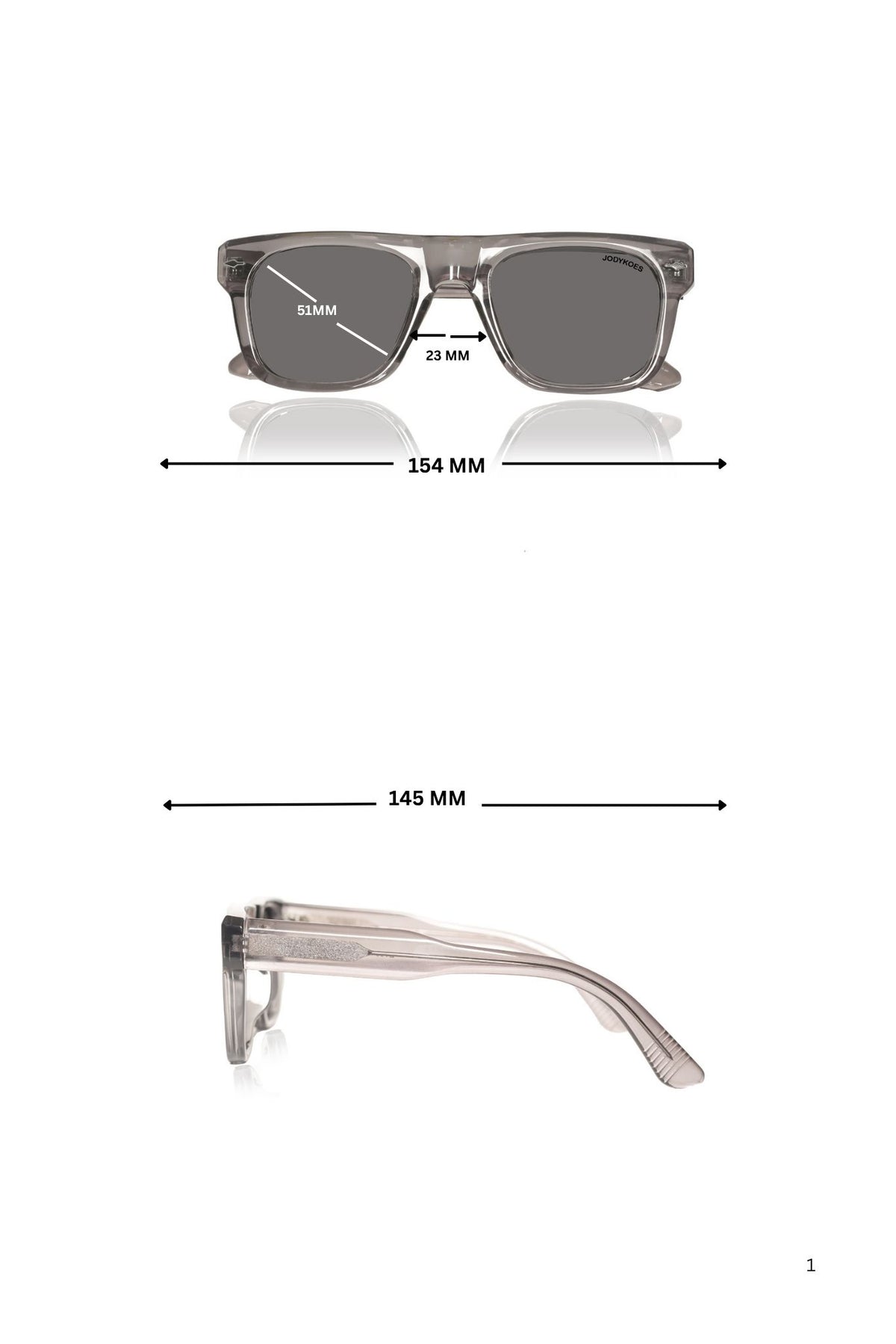 Jodykoes Legacy Premium Square Polarized Pure Acetate Sunglasses