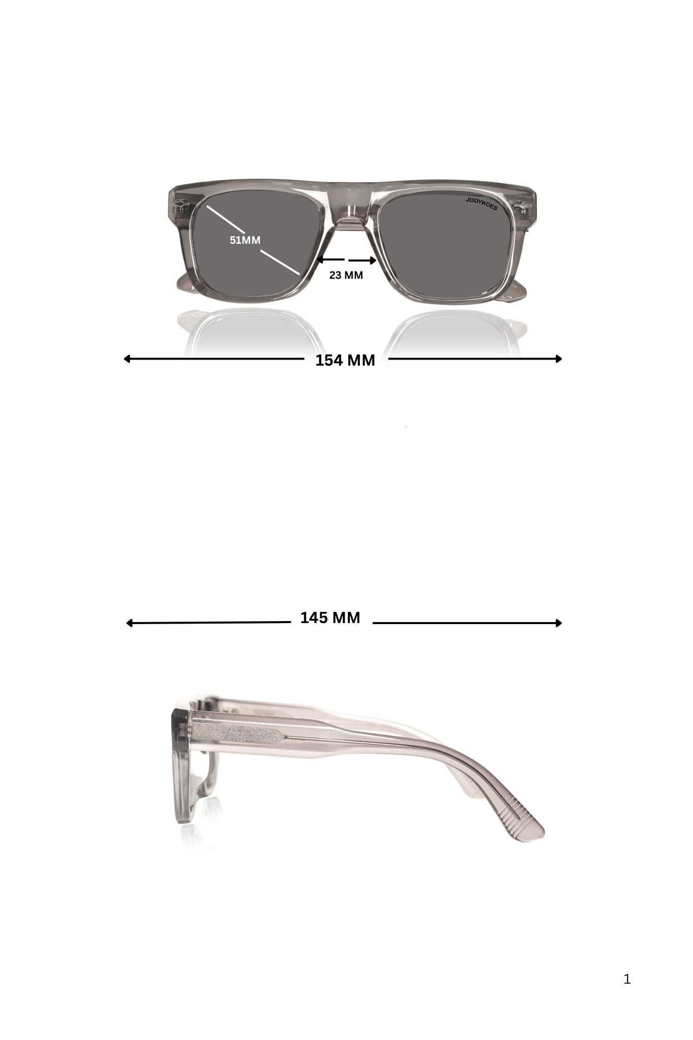 Jodykoes Legacy Premium Square Polarized Pure Acetate Sunglasses
