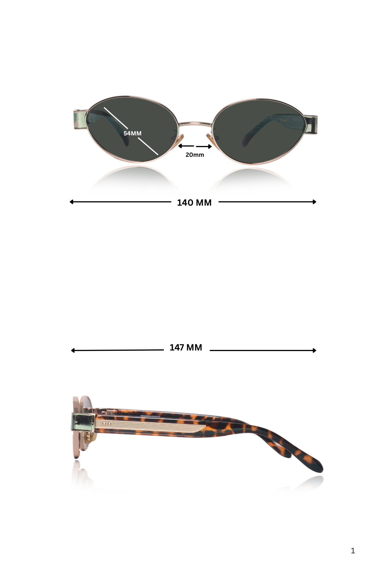 Jodykoes Legacy Metal Oval Sunglasses – UV400 Polarized (Gold)