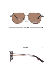 Jodykoes Legacy Metal Square Sunglasses – UV400 Polarized (Brown)