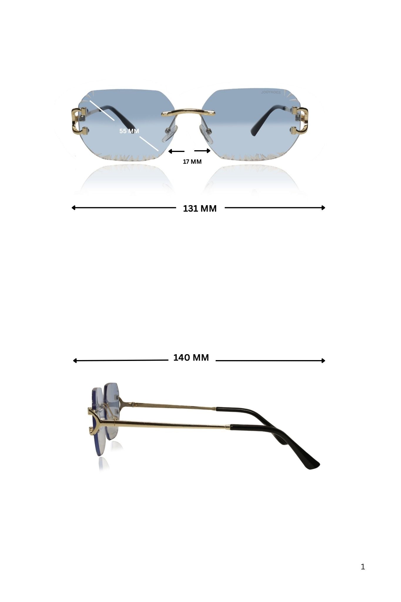Jodykoes Legacy Rimless Sunglasses | UV400 Protection | Lightweight Stylish Eyewear
