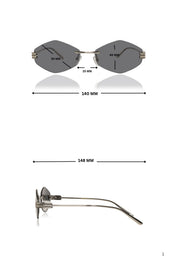 Jodykoes Legacy Rimless Geometric Sunglasses | UV400 Protection