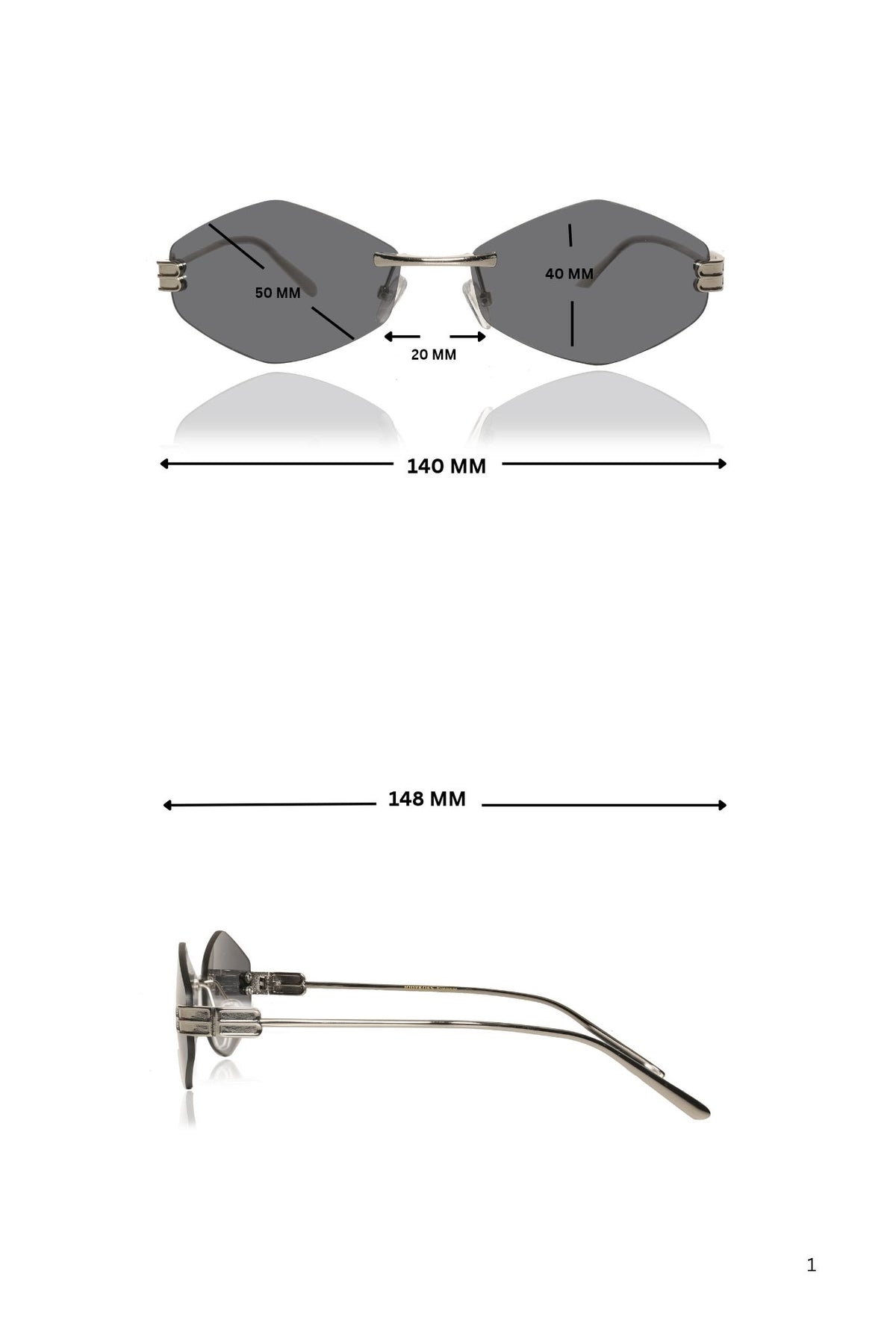Jodykoes Legacy Rimless Geometric Sunglasses | UV400 Protection