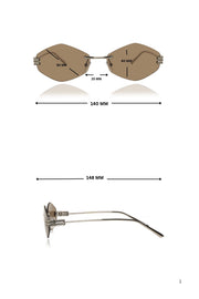 Jodykoes Legacy Rimless Geometric Sunglasses | UV400 Protection
