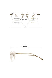 Jodykoes Luxury Pure Titanium Geometric Rimless Frame | High Quality Lightweight Square Optical Frame