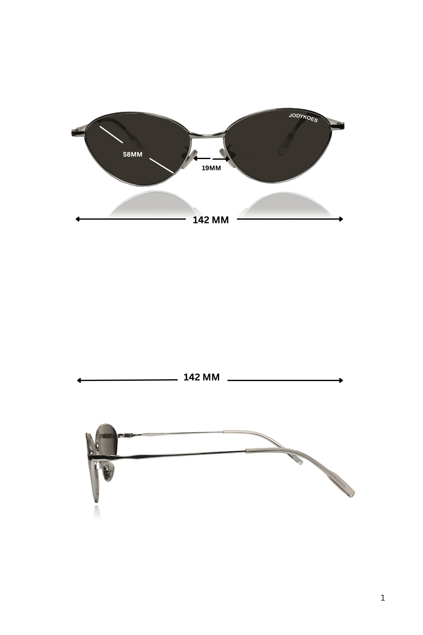 Jodykoes Legacy Metal Cat Eye Sunglasses – UV400 Protection (Black)