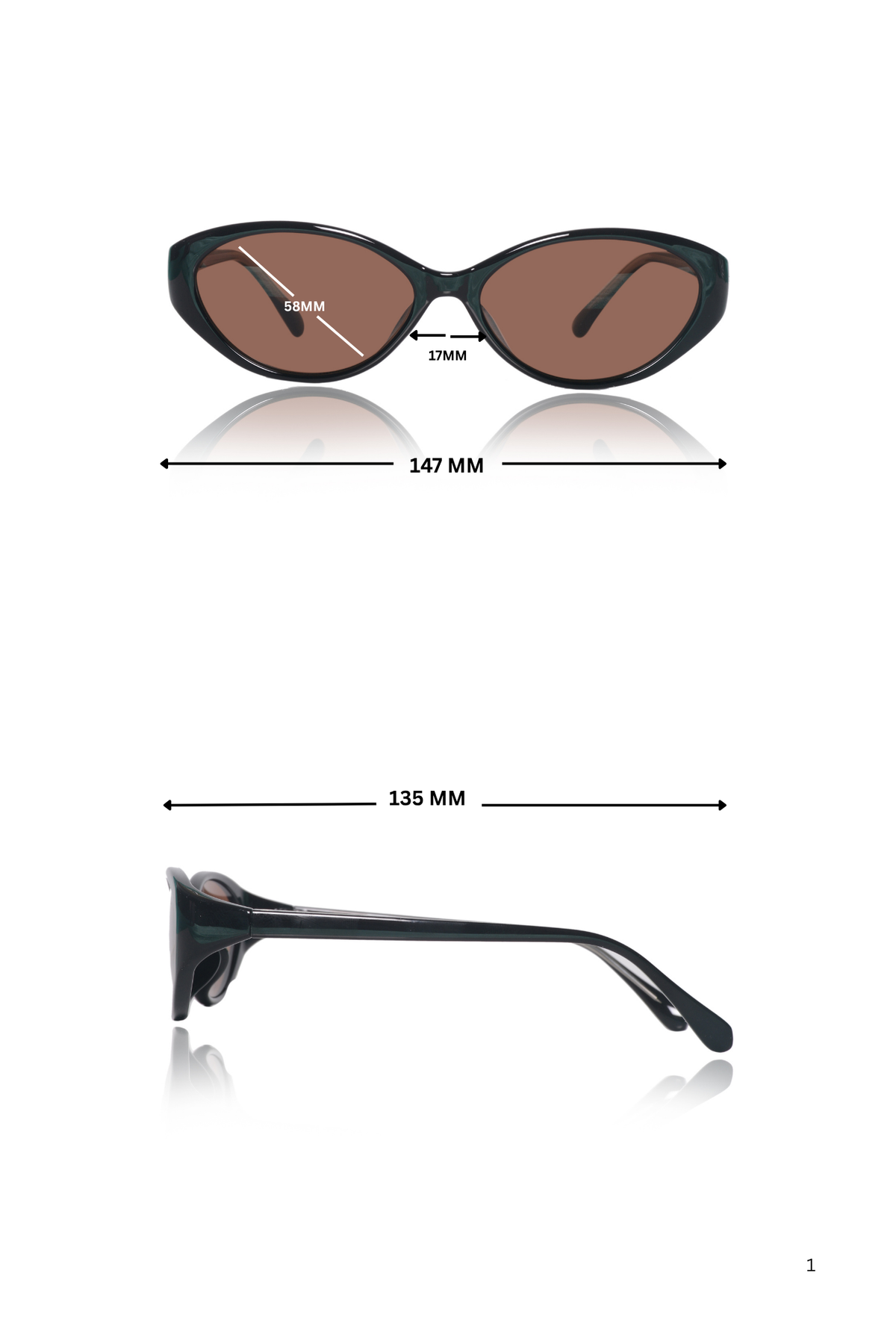 Jodykoes Legacy Cat Eye Sunglasses – UV400 Polarized (Brown)