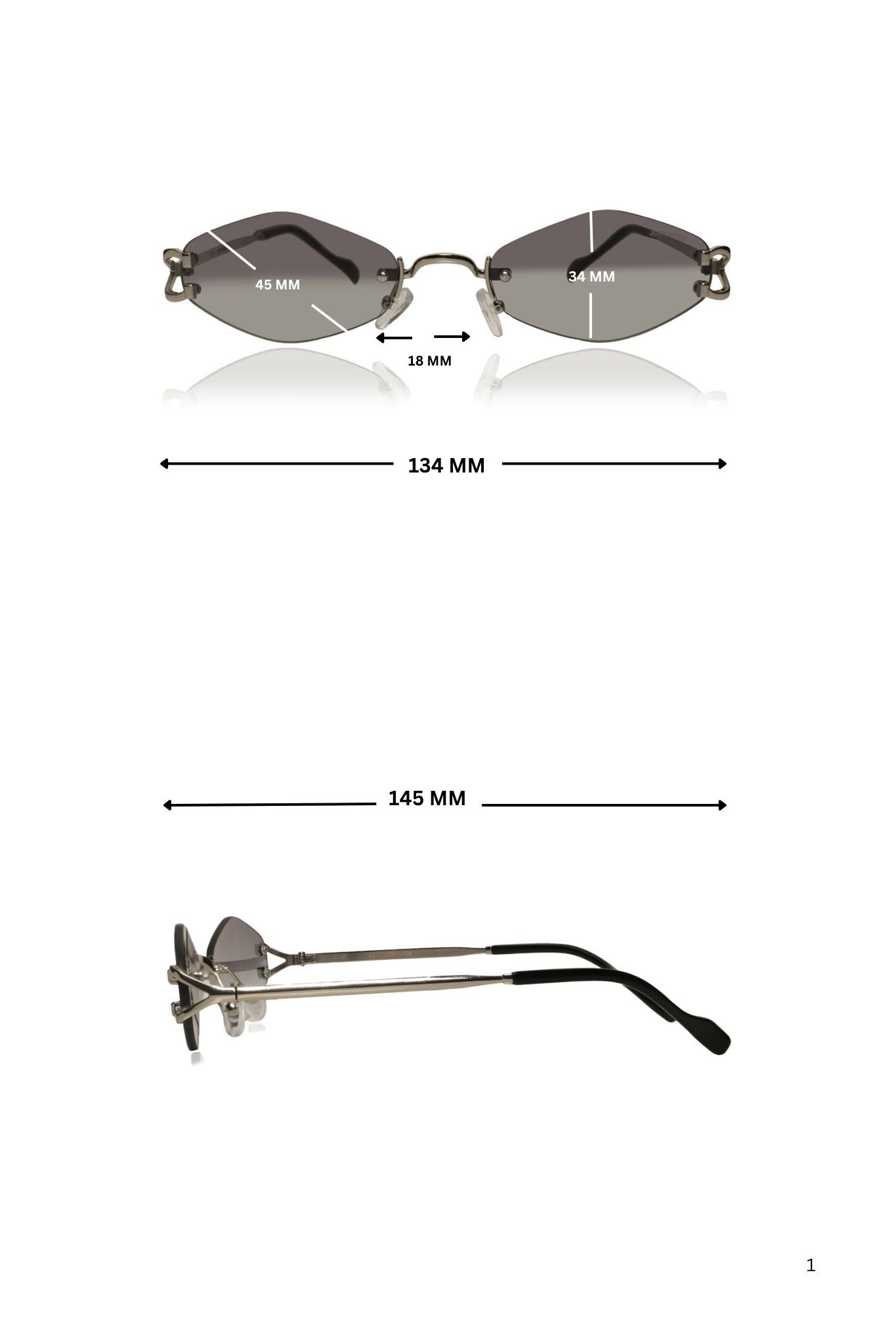 Jodykoes Legacy Rimless Sunglasses | UV400 Protection | Lightweight Stylish Eyewear