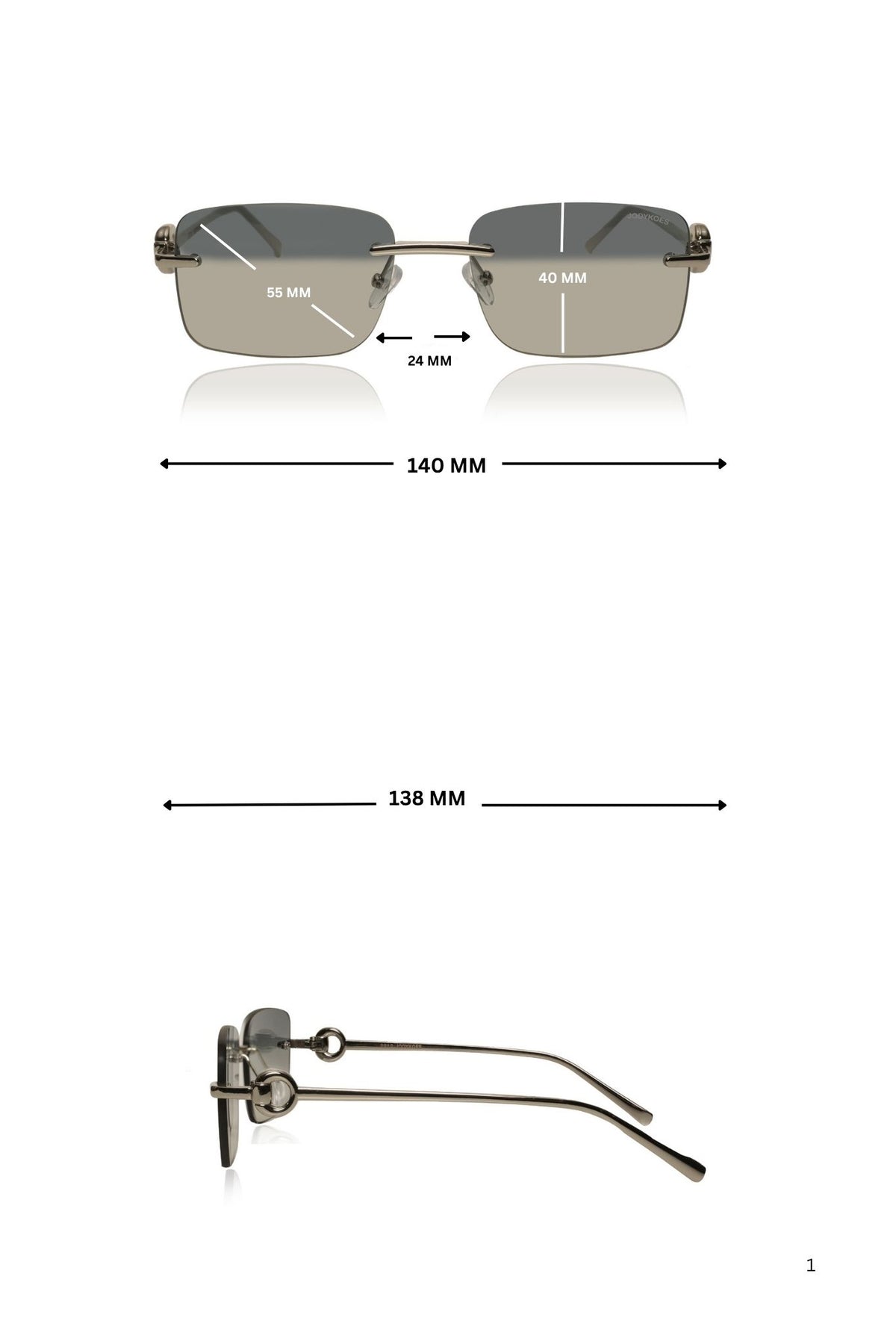 Jodykoes Legacy Rimless Sunglasses | UV400 Protection | Lightweight Stylish Eyewear