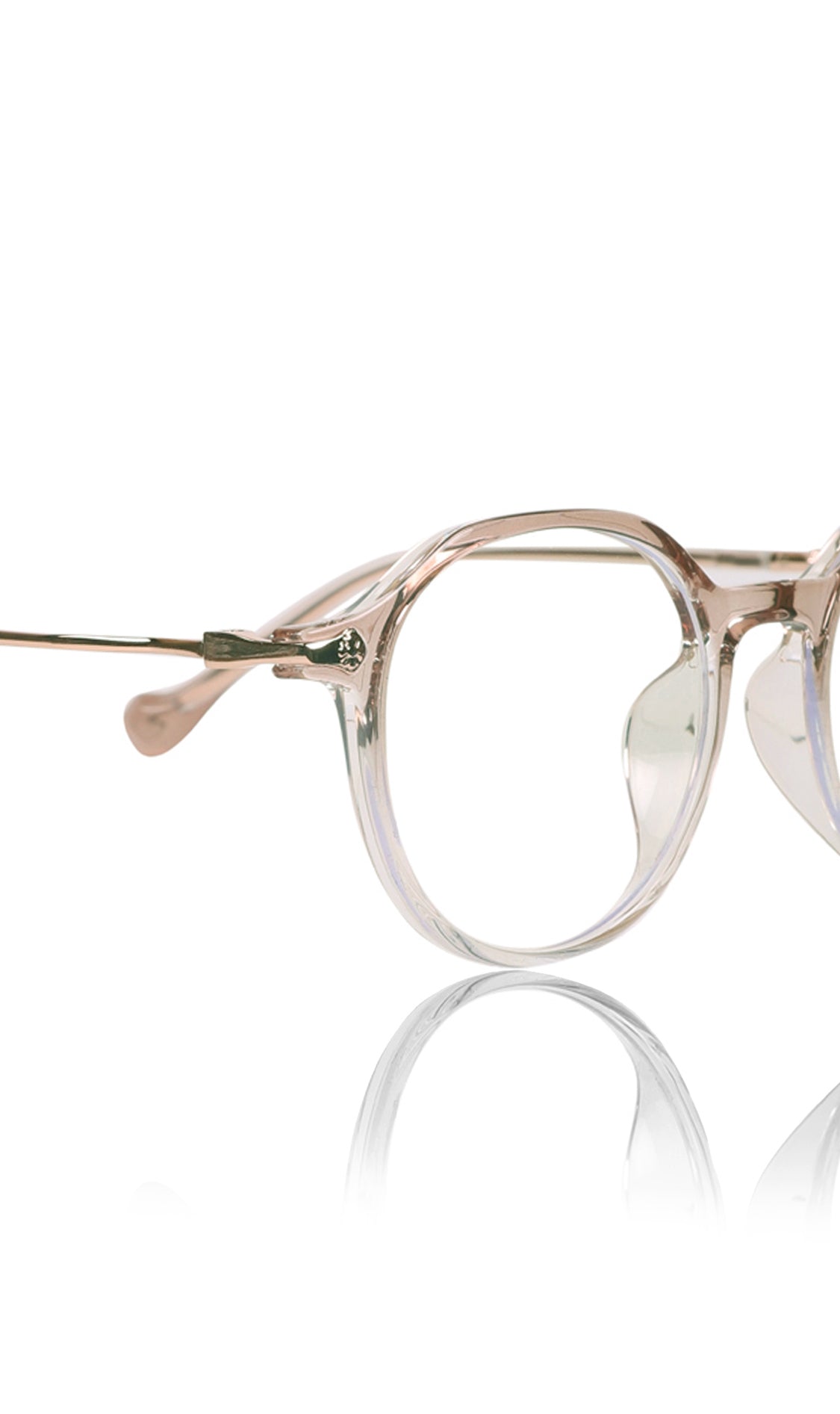 Jodykoes® Pure TR Round Plastic Frame With Metal Arms Fashionable Eyewear Spectacles | Blu cut and Anti Glare Computer Protection Eyeglasses Frame for Women (Brown)