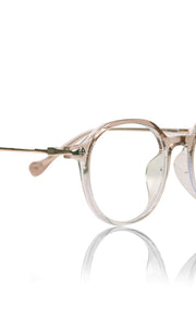 Jodykoes® Pure TR Round Plastic Frame With Metal Arms Fashionable Eyewear Spectacles | Blu cut and Anti Glare Computer Protection Eyeglasses Frame for Women (Brown)