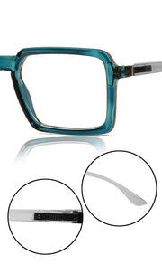 Jodykoes® Colour Frame Series Eyewears | Blue Rays Protection Square Stylish Spectacles With Anti Glare Eyeglasses For Men and Women Eyewears (Turquoise Blue)