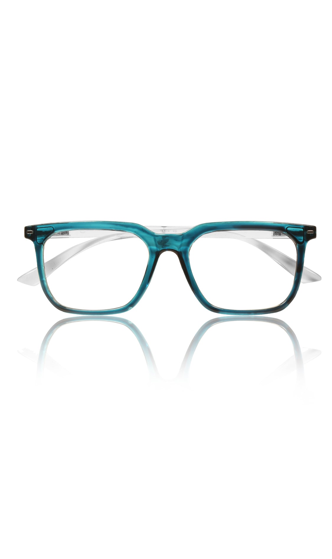 Jodykoes® Colour Frame Series: Stylish Square Spectacle Frames with Blue Ray Protection and Anti-Glare Glasses for Men and Women (Turquoise Blue) - Jodykoes ®