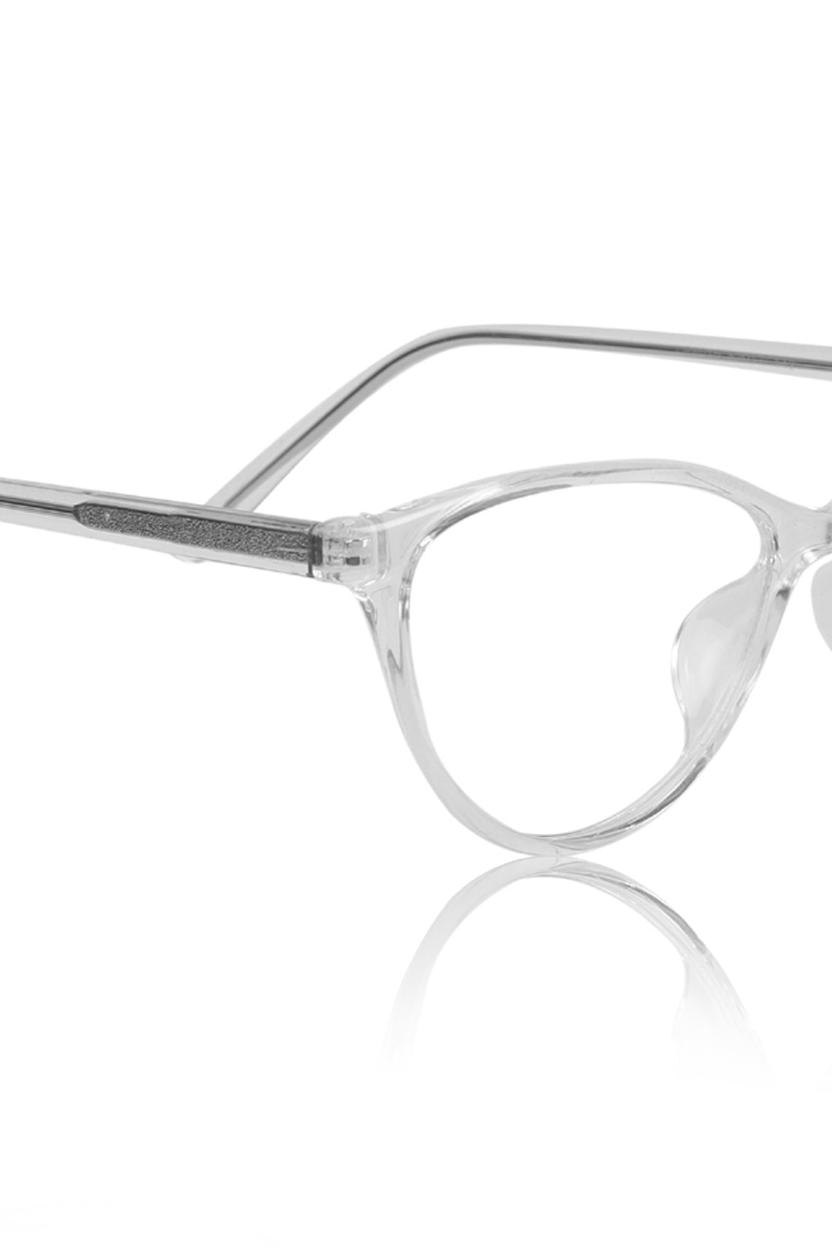 Jodykoes® Premium Series Cat Eye New Design Blu Cut Eyeglasses Pure Acetate Frame | Fashionable Spectacle Eyewear For Women (Transparent)