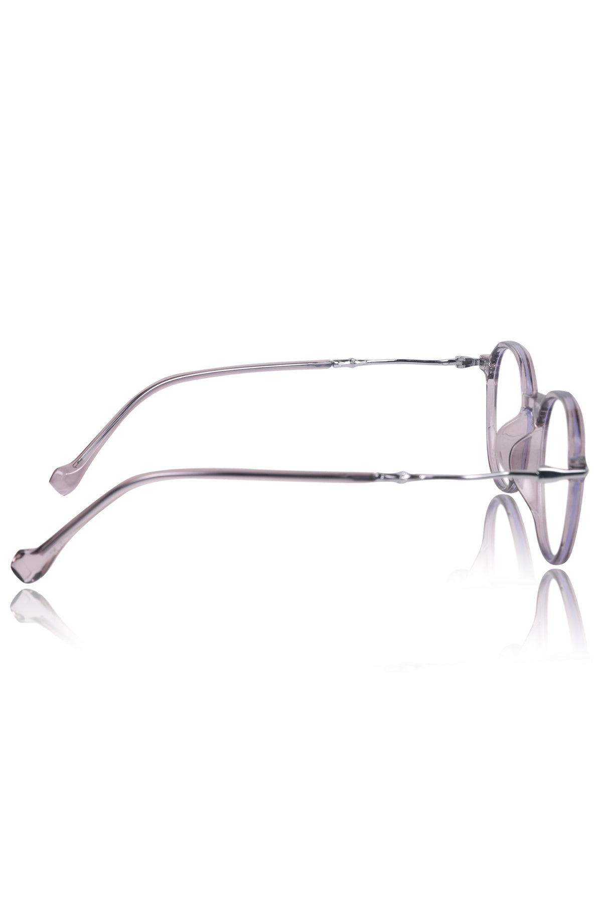Jodykoes® Pure TR Round Plastic Frame With Metal Arms Fashionable Eyewear Spectacles | Blu cut and Anti Glare Computer Protection Eyeglasses Frame for Women (Grey)